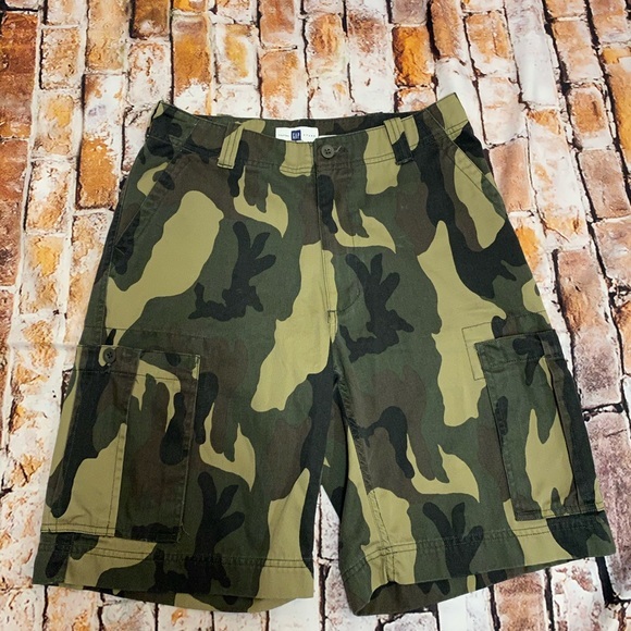 Men Gap Camo Cargo Shorts 31 - Picture 2 of 7
